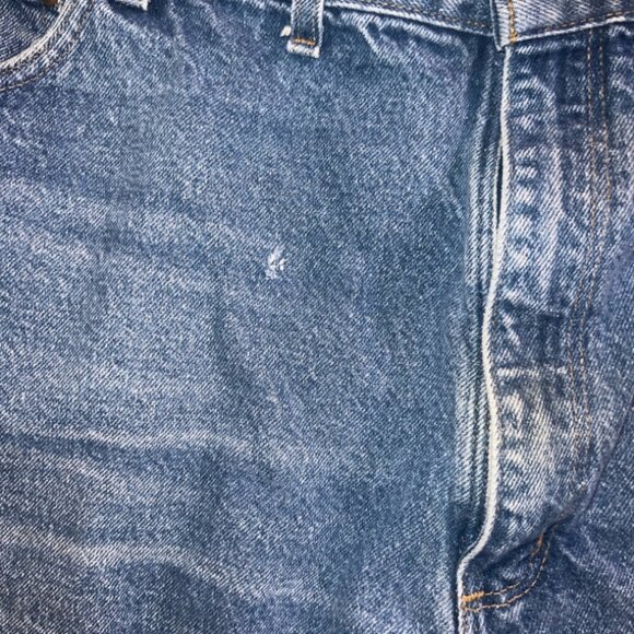 Vtg Carhartt Men 46 x 32 Denim Relaxed Fit Work 5 Pocket Jeans‎ Pants (S) - Picture 5 of 12